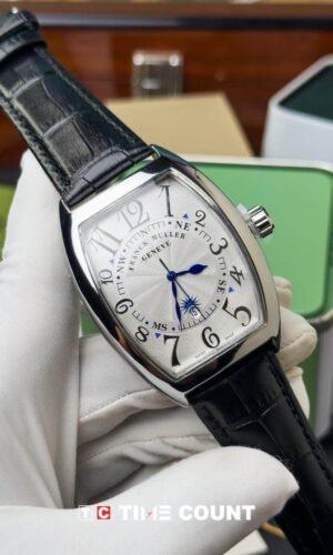 Frank Muller Cintree Curvex Silver Dial Black Belt