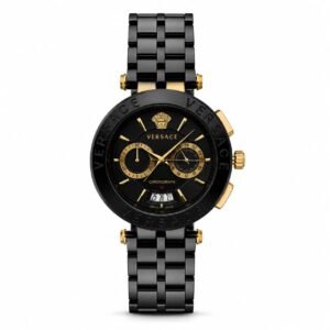 Versace Aion Chronograph Two-Tone Chain - Black Golden Dial